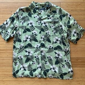 Green Floral Button Down Shirt